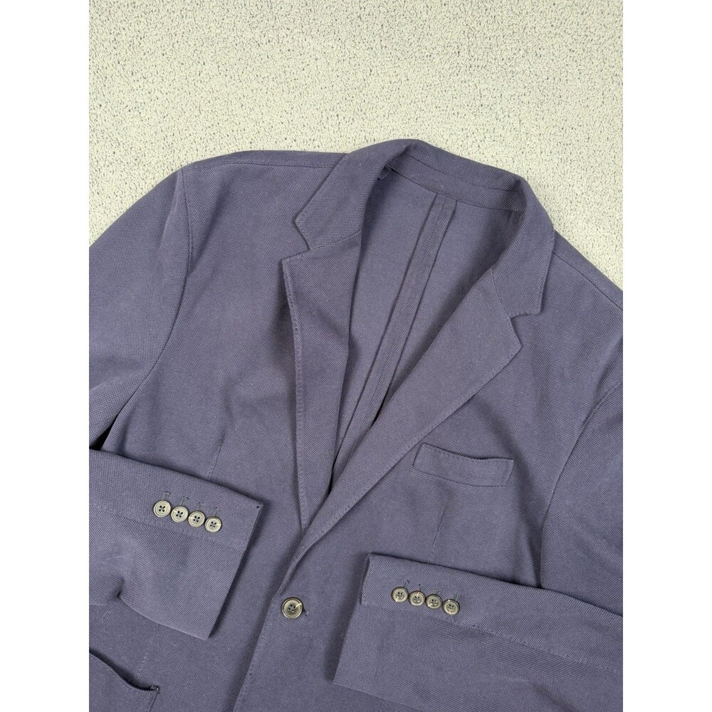 Quince Blazer Mens XL Blue Cotton Pique Knit Sport Coat Lightweight NEW